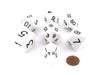 Jumbo Polyhedral 7-Die Dice Set 23mm-29mm- White with Black Numbers