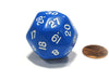 Triantakohedron D30 30 Sided 33mm Jumbo RPG Gaming Dice - Blue w White Number