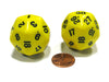Set of 2 Triantakohedron D30 30 Sided 33mm Jumbo Dice - Yellow w Black Numbers