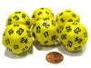 Set of 6 Triantakohedron D30 30 Sided 33mm Jumbo Dice - Yellow w Black Numbers