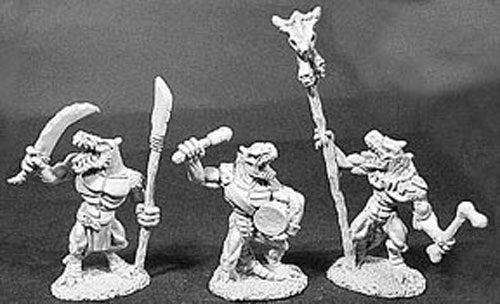 Reaper Miniatures Lizardman Command, 5 Pieces #06047 Dark Heaven Unpainted Metal