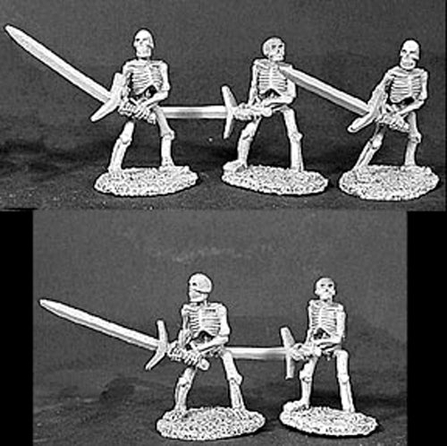 Reaper Miniatures Skeletons, 2H Swords 5 Pieces #06052 Dark Heaven Legends Army