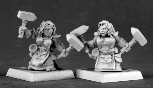 Reaper Miniatures Dwarf Forgemaidens (9) #06209 Warlord Army Pack Unpainted Mini