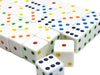 Pack of 50 Large D6 Square Opaque 19mm Dice - White with Multicolor Pip