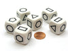 Pack of 6 22mm Opaque Shapes Attribute Dice - White with Black Shapes
