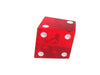 Pair of Red 20-25mm 6 Sided Transparent Specialty Crooked Dice Fun Askew Die