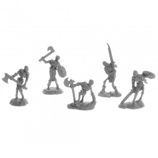 Dungeon Dwellers Bog Skeletons (5) #07032 Bones USA Unpainted Plastic Figures