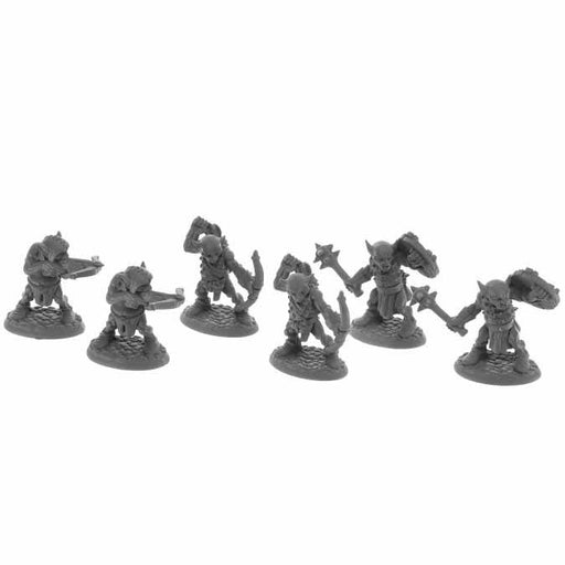 Dungeon Dwellers Goblin Pillagers (6) #07042 Bones USA Unpainted Plastic Figures