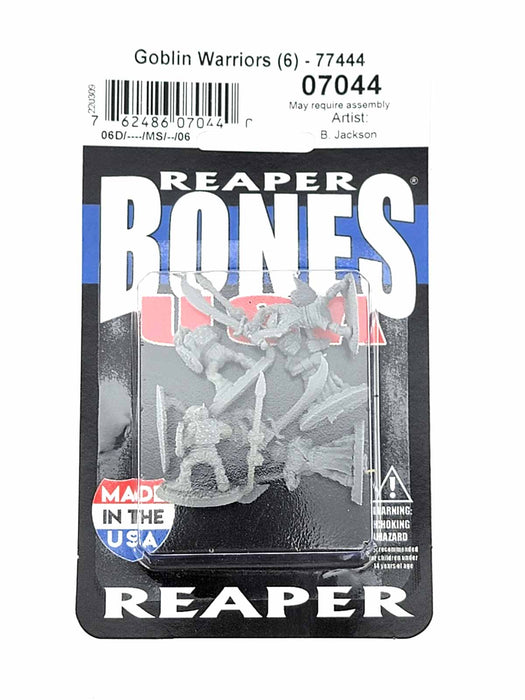 Dungeon Dwellers Goblin Warriors (6) #07044 Bones USA Unpainted Plastic Figures