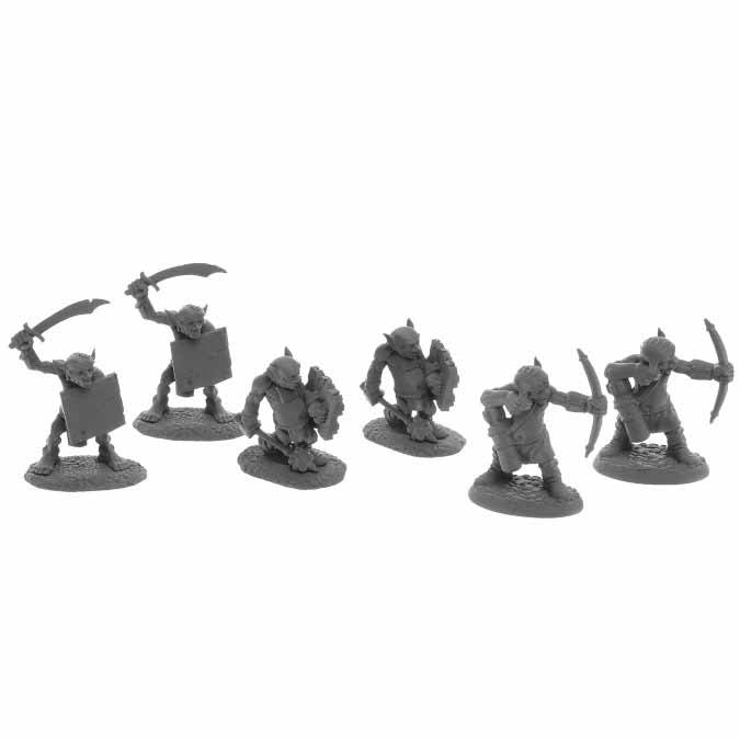 Dungeon Dwellers Goblin Skirmishers (6) #07045 Bones USA Unpainted Plastic Minis