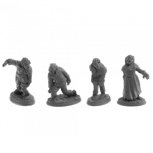 Dungeon Dwellers Zombies (4) #07055 Bones USA Unpainted Plastic Figures