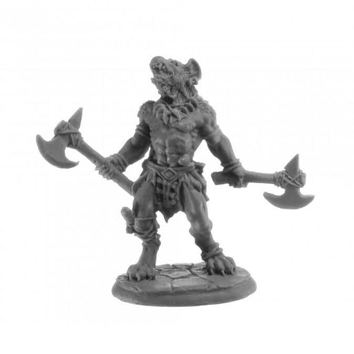 Dungeon Dwellers Blackmane Gnoll Ravager #07059 Bones Unpainted Plastic Figure