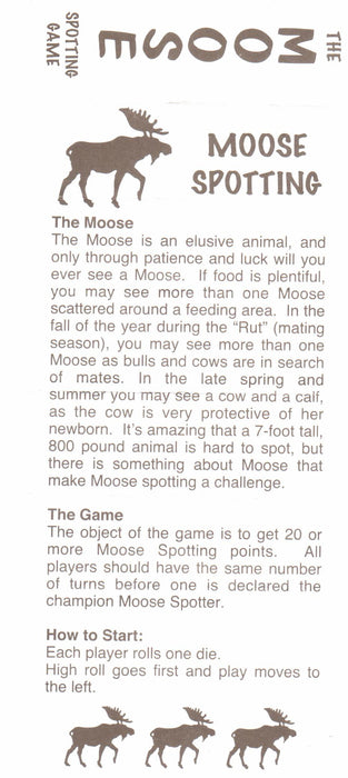 Moose Dice Game 5 Dice Set with Travel Tube and Instructions