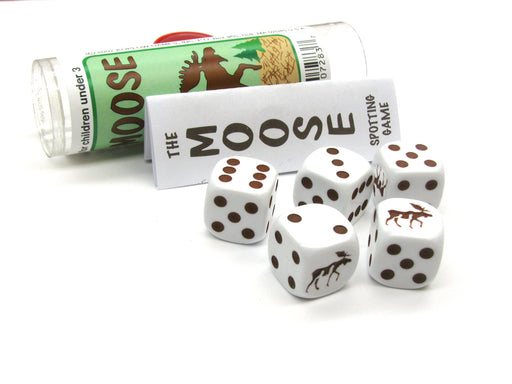 Moose Dice Game 5 Dice Set with Travel Tube and Instructions