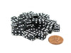Set of 50 8mm Six-Sided D6 Small Square-Edge Dice - Black with White Pips