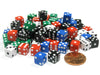 Pack of 100 8mm D6 Small Square-Edge Dice 20 of Each: Red White Blue Green Black