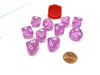 Pack of 10 Transparent 10 Sided D10 16mm Dice - Orchid