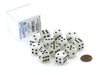 Case of 12 Deluxe Marble 16mm Round Edge Dice - White with Black Pips
