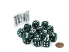 Case of 12 Deluxe Opaque 16mm Round Edge Dice - Green with White Pips