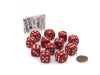 Case of 12 Deluxe Opaque 16mm Round Edge Dice - Red with White Pips