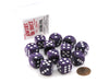 Case of 12 Deluxe Swirl 16mm Round Edge Dice - Purple with White Pips