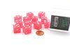 Case with 12 16mm Glow in the Dark Dice - Peach Color with White Pips