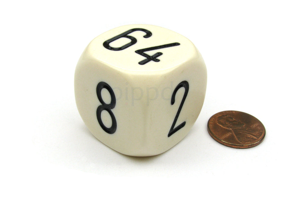 Large Backgammon 30mm Doubling Cube Dice - Ivory