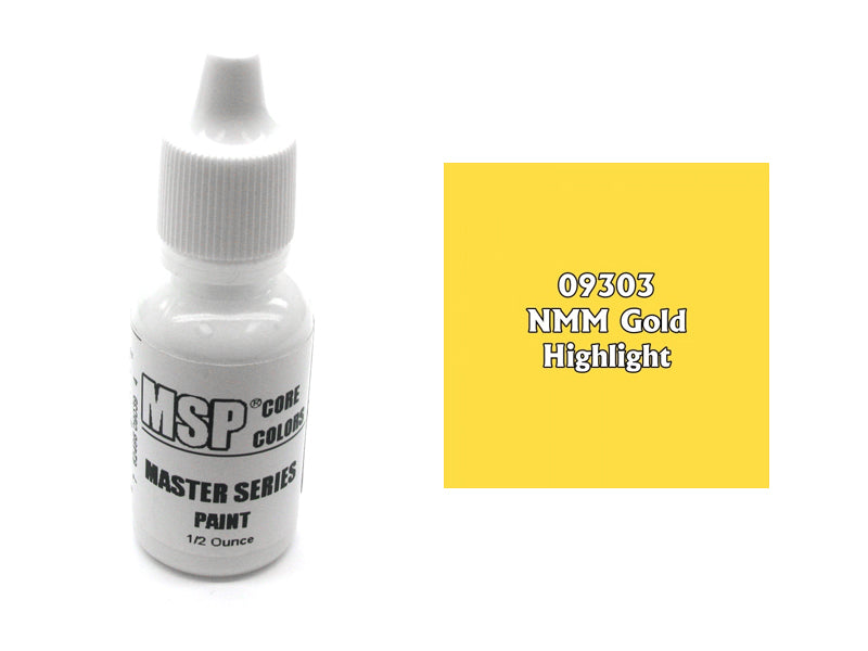 Minis Master Series Paint Core Color .5oz Bottle 09303 NMM Gold Highlight