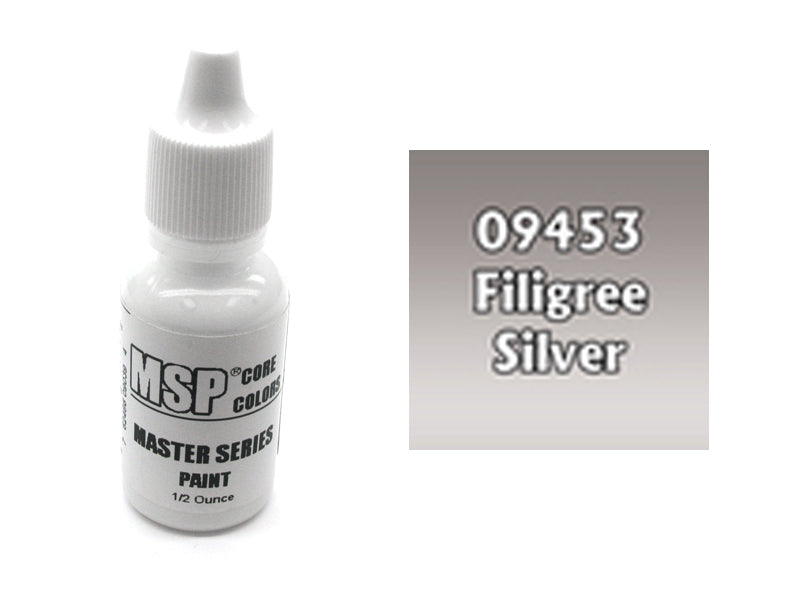 MSP Bones Color 1/2oz Paint Bottle #09453 - Filigree Silver