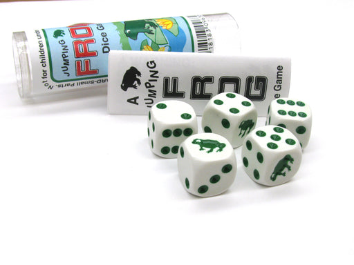 Frog Dice Game 5 Dice Set with Travel Tube and Instructions