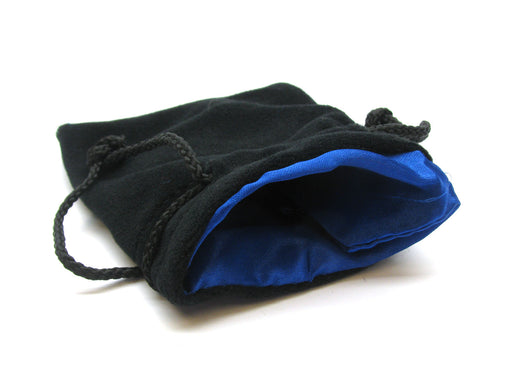 Koplow Games 3.75"x4" Black Velvet Dice Bag - Blue Lining