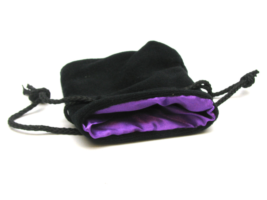 Koplow Games 3.75"x4" Black Velvet Dice Bag - Purple Lining