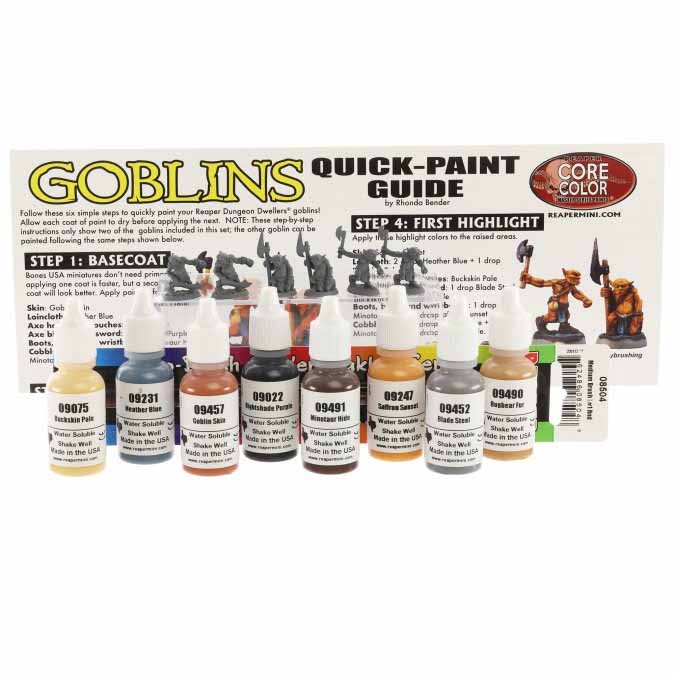 Reaper Miniatures Learn to Paint Goblins #09914 Quick-Paint Kit