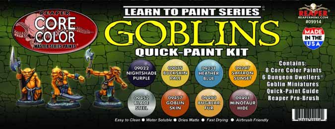 Reaper Miniatures Learn to Paint Goblins #09914 Quick-Paint Kit