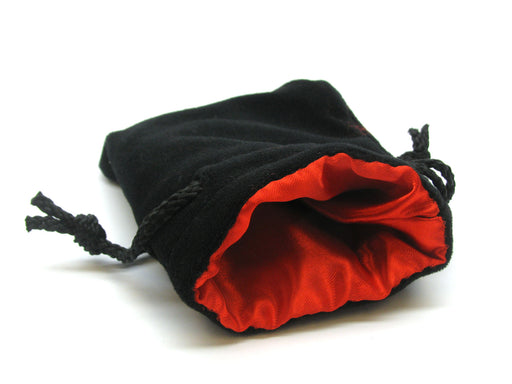 Koplow Games 3.75"x4" Black Velvet Dice Bag - Red Lining