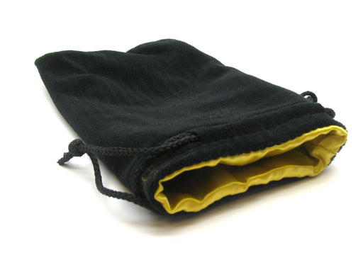 Koplow Games 5"x8" Black Velvet Dice Bag - Gold Lining
