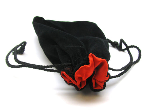 Koplow Games 5"x8" Black Velvet Dice Bag - Red Lining