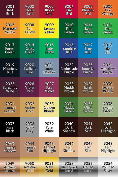 Reaper Miniatures MSP #09952 Master Series Paints Core Colors Basics #1, 54 Colors (09001-09054)