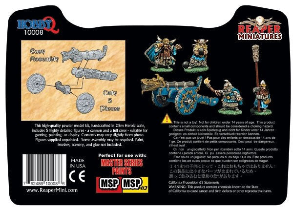 Reaper Miniatures Dwarven War Cannon 10008 Boxed Set Unpainted Metal RPG Figures