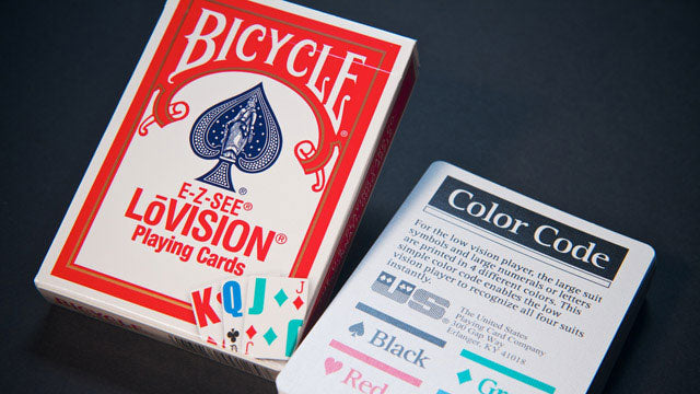 Bicycle EZ See Lo-Vision Easy to See Jumbo Index Playing Cards - Red Deck