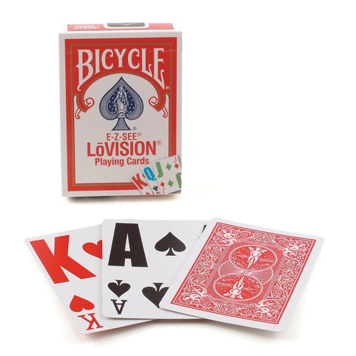 Bicycle EZ See Lo-Vision Easy to See Jumbo Index Playing Cards - Red Deck