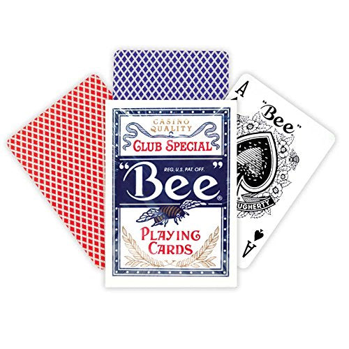 Bee No.92 Standard Index Poker Playing Cards - 1 Red and 1 Blue Deck