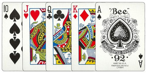 Bee No.92 Standard Index Poker Playing Cards - 3 Red and 3 Blue Decks