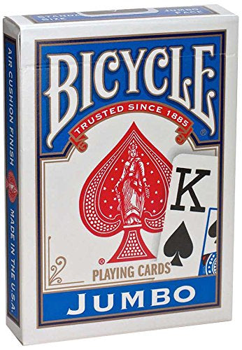 Bicycle Jumbo Index Standard Sized Poker Playing Cards - 1 Sealed Blue Deck