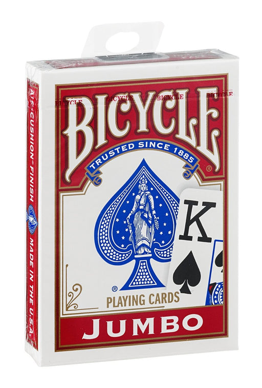 Bicycle Jumbo Index Standard Sized Poker Playing Cards - 1 Sealed Red Deck