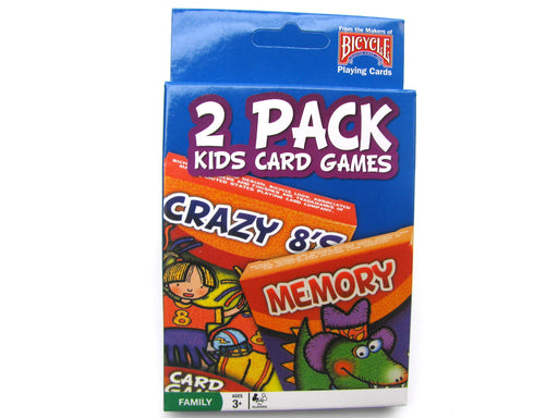 Bicycle Kids Games 2 Pack Playing Cards - Blue Pack with Crazy 8's and Memory
