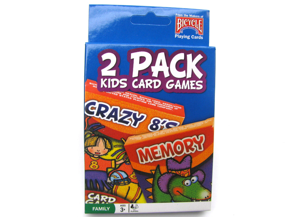 Bicycle Kids Games 2 Pack Playing Cards - Blue Pack with Crazy 8's and Memory