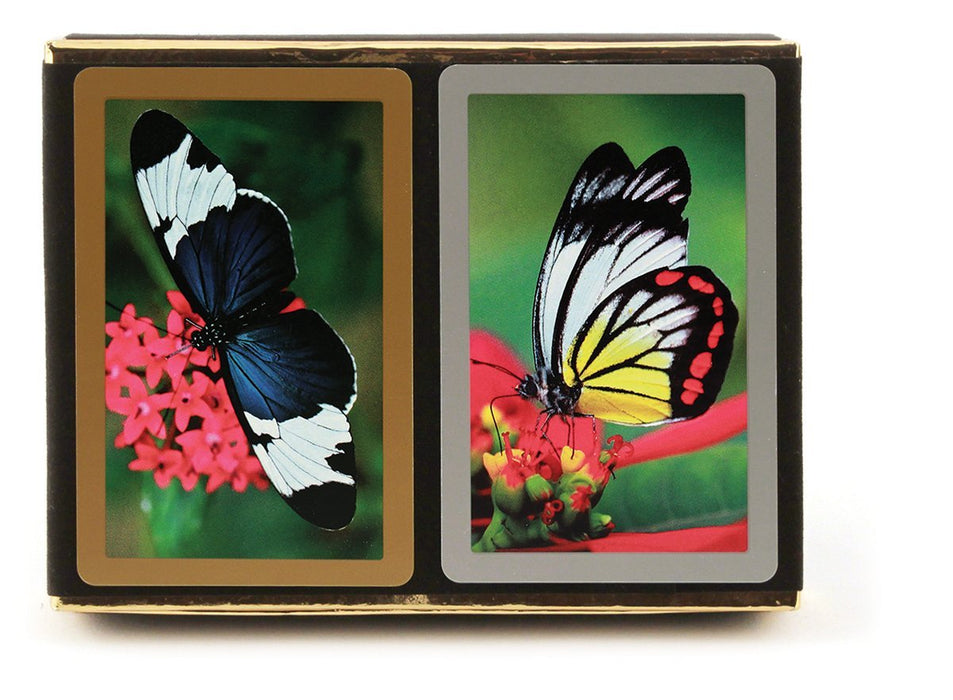 Congress Butterflies Standard Index Bridge Playing Cards - 2 Deck Set