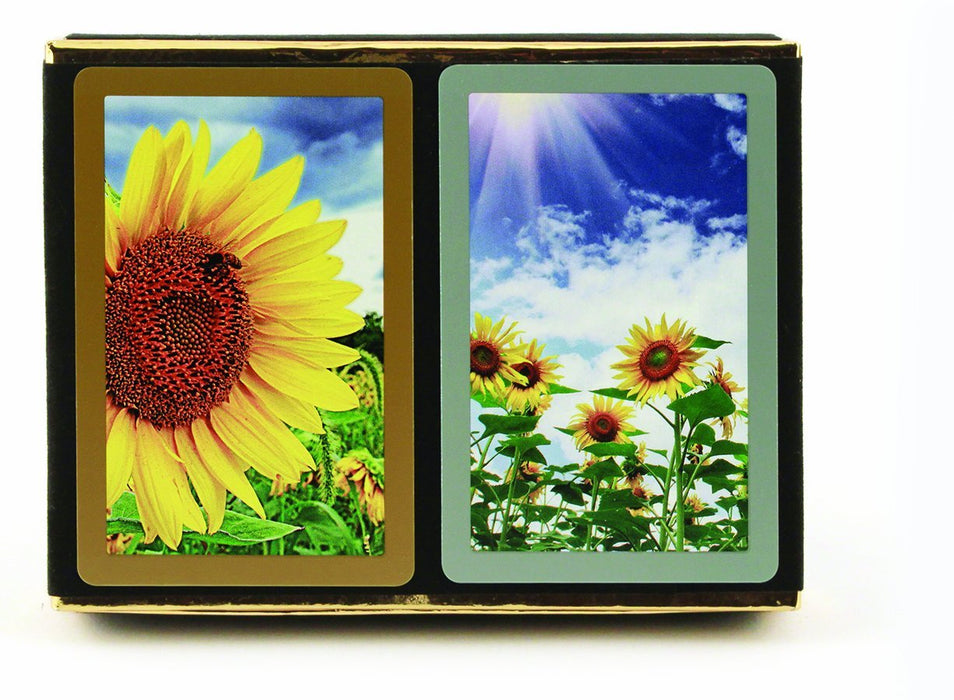 Congress Sunflowers Standard Index Bridge Playing Cards - 2 Deck Set