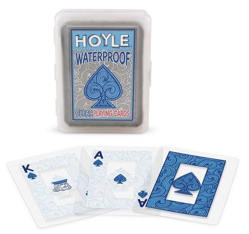 Hoyle Clear Playing Cards - Waterproof Clear Durable Deck of Cards Blue Deck